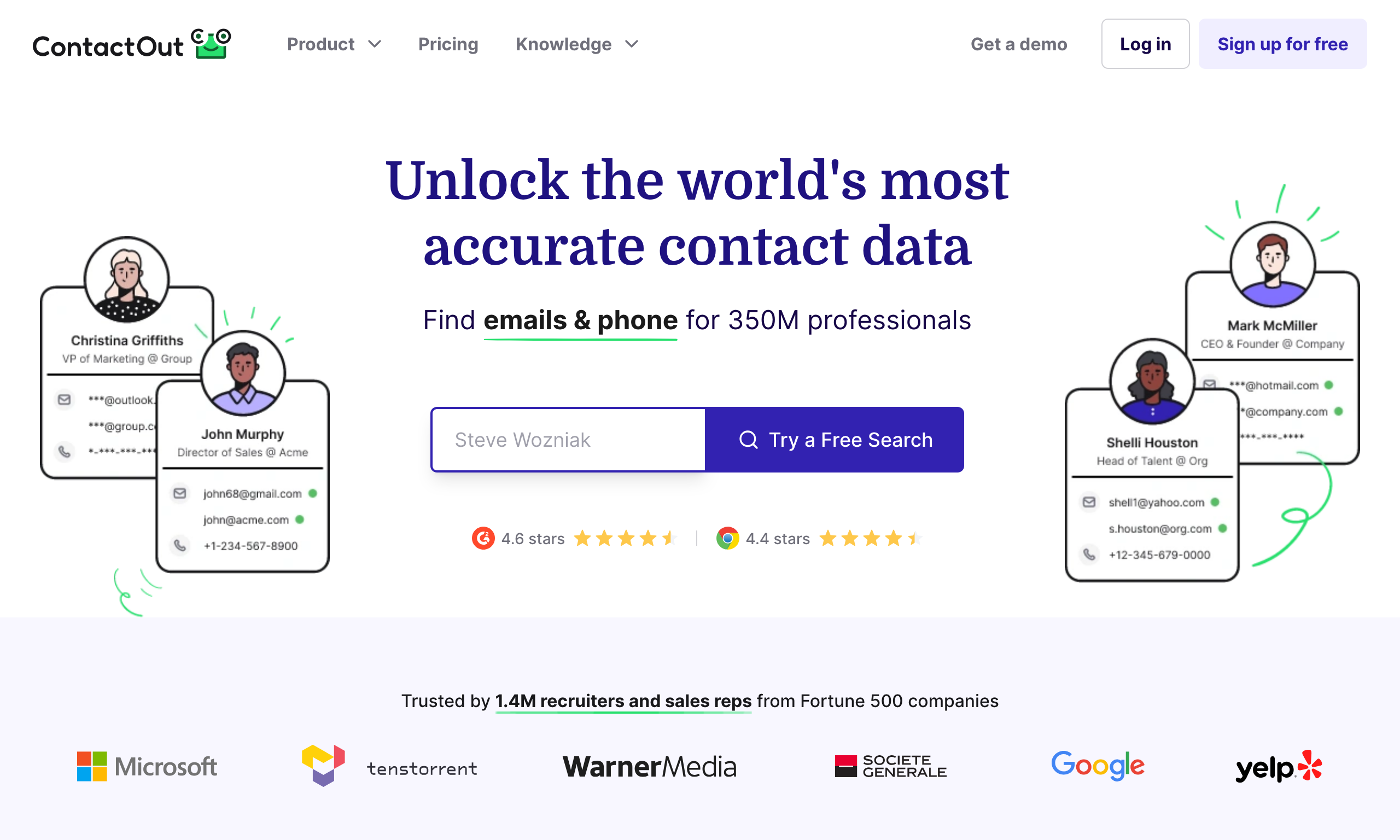 ContactOut homepage