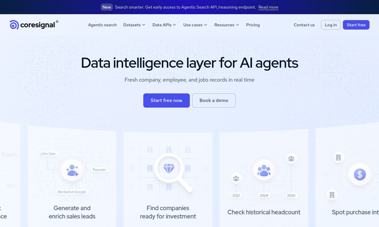 Coresignal homepage