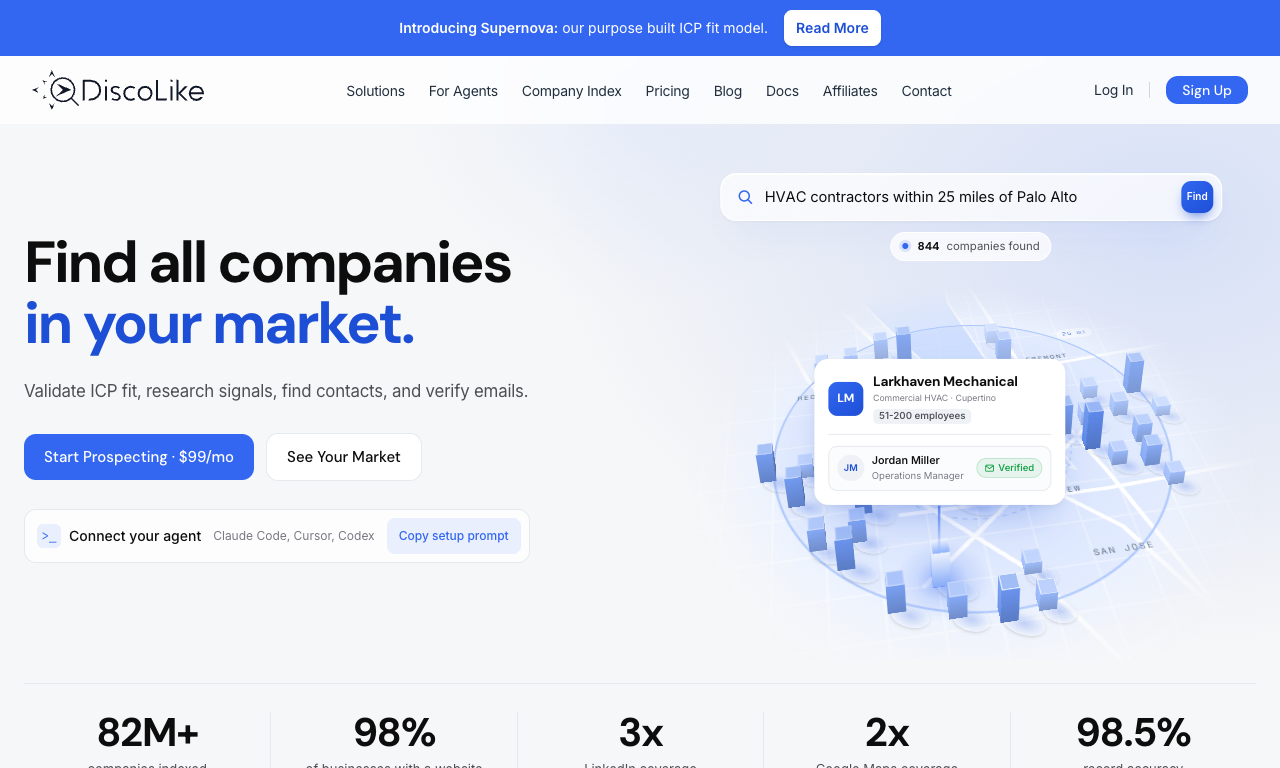Discolike homepage