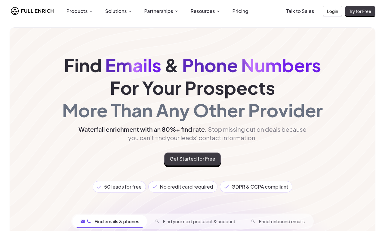 FullEnrich homepage