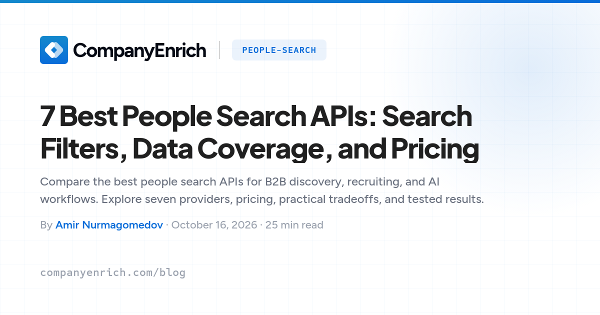 7 Best People Search APIs: Search Filters, Data Coverage, and Pricing