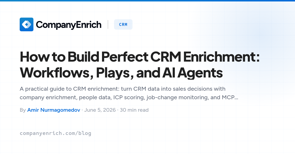 How to Build Perfect CRM Enrichment: Workflows, Plays, and AI Agents