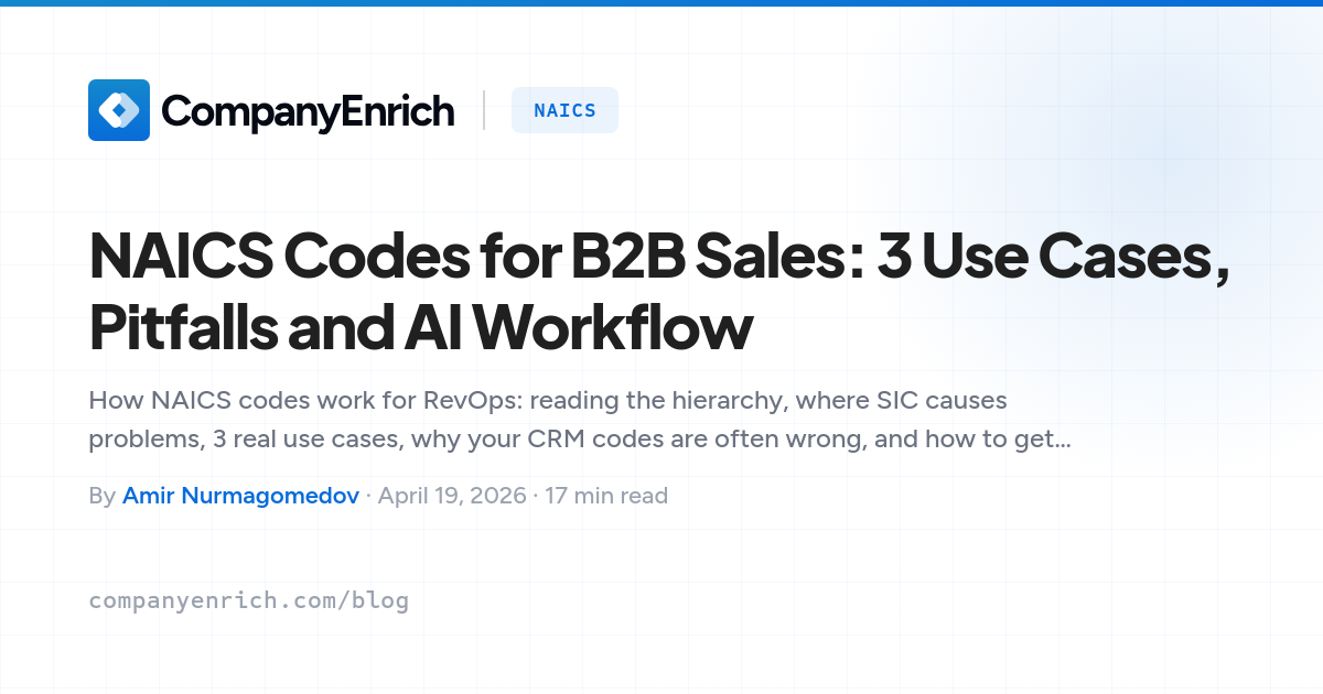 NAICS Codes for B2B Sales: 3 Use Cases, Pitfalls and AI Workflow