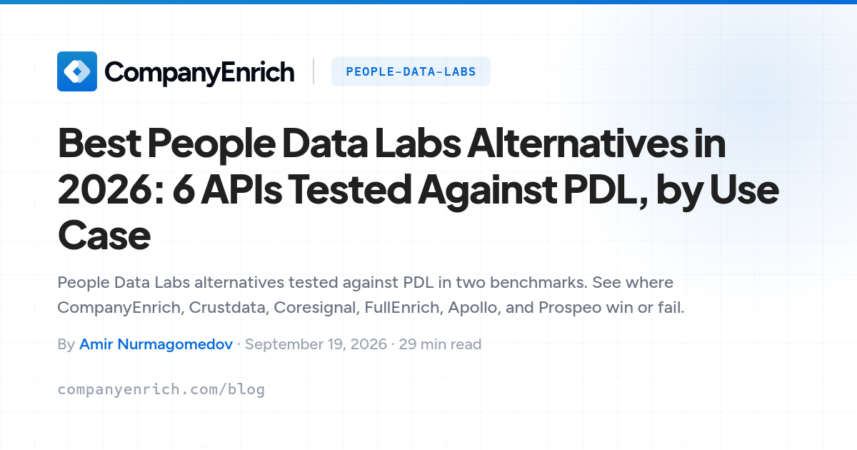 Best People Data Labs Alternatives in 2026: 6 APIs Tested Against PDL, by Use Case